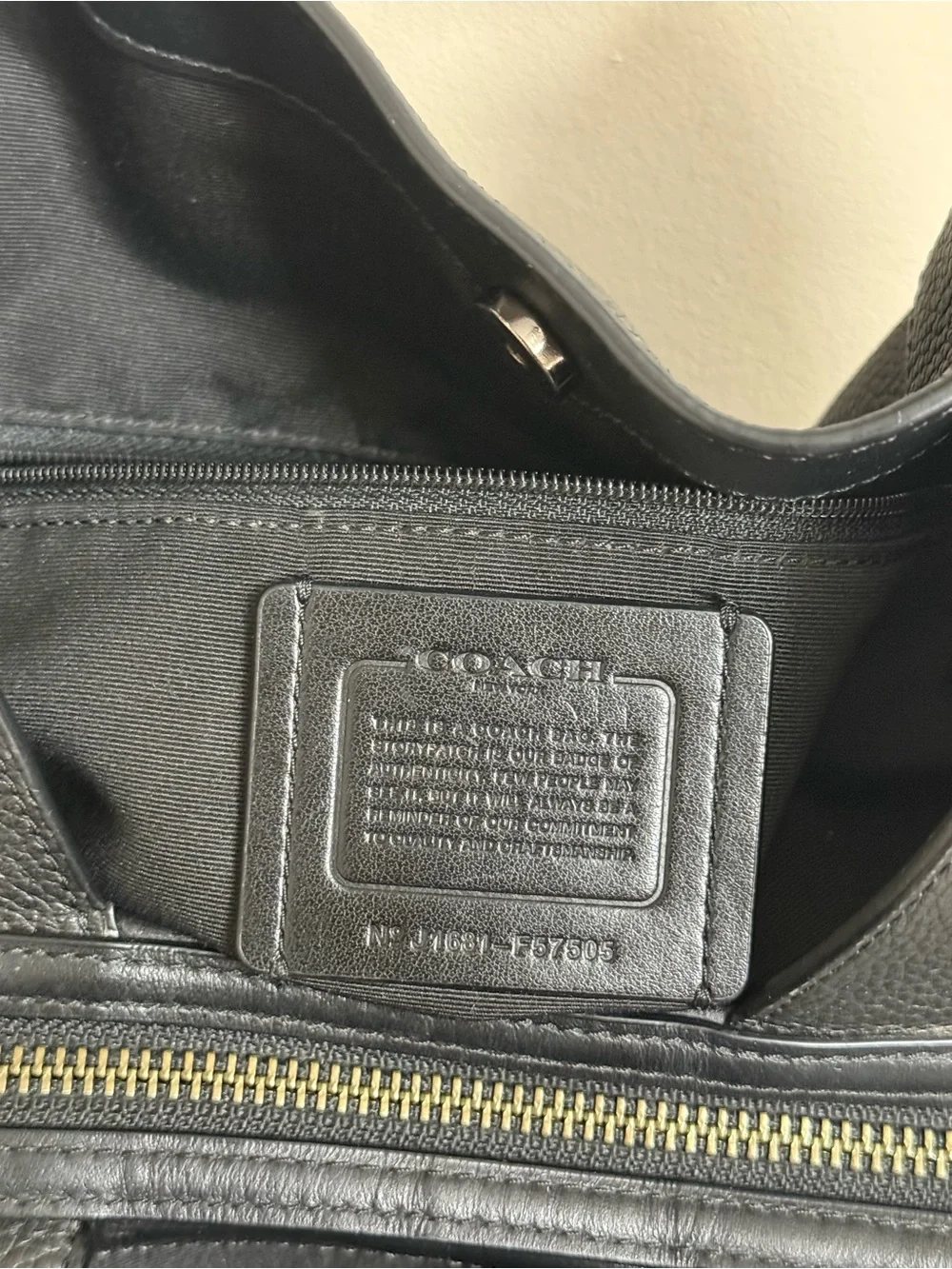 Coach Black Pebbled Leather Hobo with Cream Snake-Print Sides
